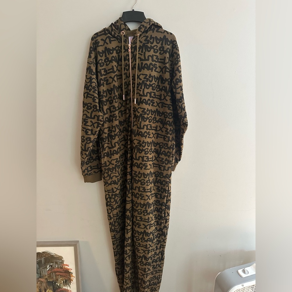 Brown Graphic Hoodie Jumpsuit forever savage hoodie